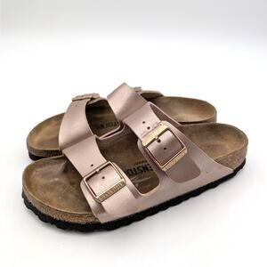 Birkenstock Arizona Birko-Flor Sandals Women's Copper Leather Size US5 EU36